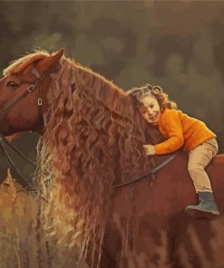 Adorable Little Girl With Horse Diamond Painting