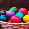 Basket Of Colorful Chicken Eggs Diamond Painting