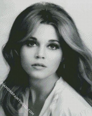 Black And White Young Jane Fonda diamond painting