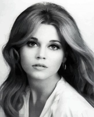 Black And White Young Jane Fonda diamond painting