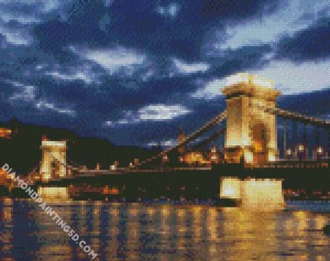Budapest Szechenyi Chain Bridge diamond painting