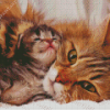 Cat Mother And Her Baby Diamond Painting