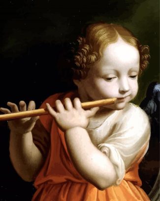 Child Playing Flute diamond painting