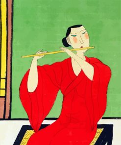 Chinese Woman Playing Flute diamond painting