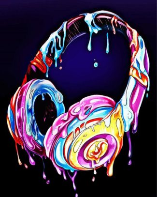 Colorful Splatter Headphone Diamond Painting