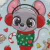 Cute Mouse Wearing Headphone Diamond Painting