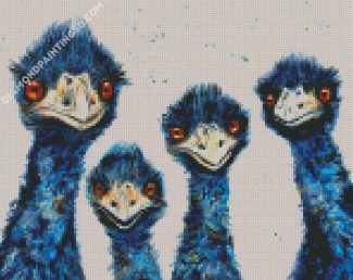 Emus Family diamond painting