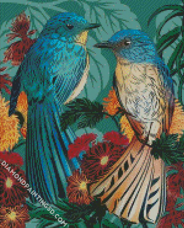 Fantail Birds Art diamond painting
