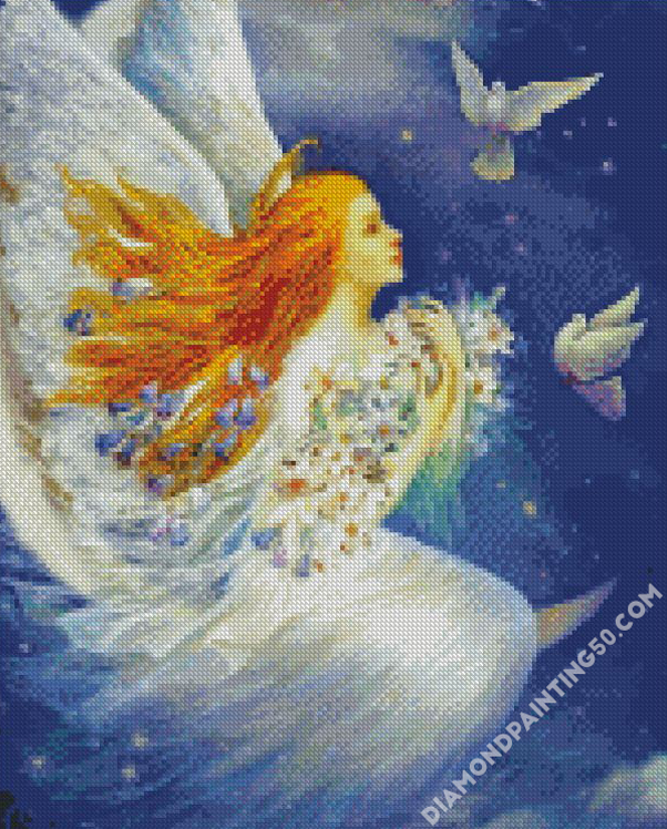 Fantasy Fairy Angel On Moon diamond painting