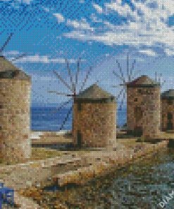 Greece Chios Windmills diamond painting