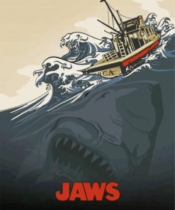 Illustration Jaws Movie Poster diamond painting