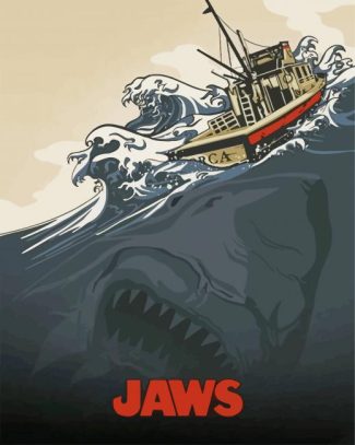 Illustration Jaws Movie Poster diamond painting