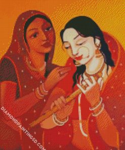 Indians Playing Flute diamond painting
