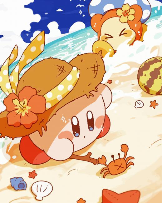 Kirby In Beach diamond painting
