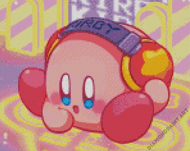 Kirby With Headphones diamond painting