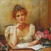 Lady Wrinting Letter Diamond Painting