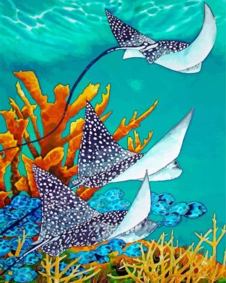 Manta Rays Underwater diamond painting