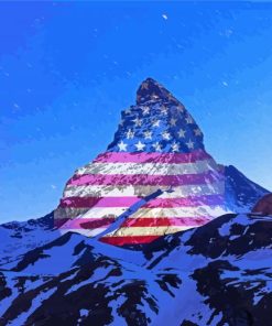 Matterhorn USA Flag Diamond Painting
