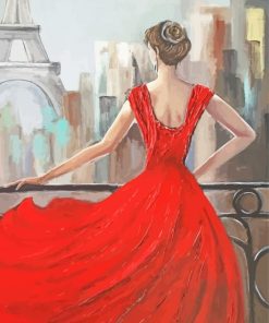 Red Lady In Paris Diamond Painting