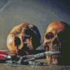Scary Skull With Cigarette Diamond Painting