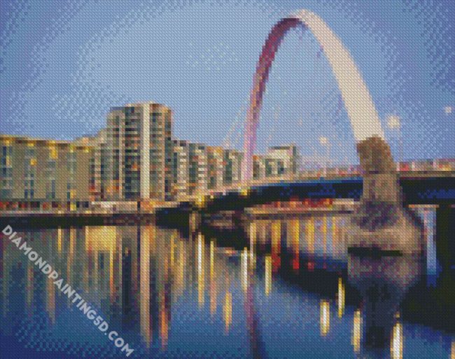 The Clyde Arc Bridge Glasgow diamond painting