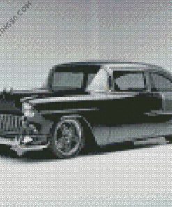 Black 1955 Chevy Bel Air diamond painting