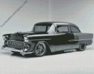 Black 1955 Chevy Bel Air diamond painting