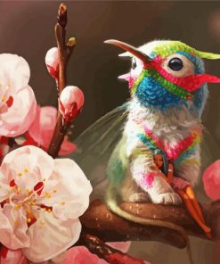 Cute Hummingbird And Flowers diamond painting