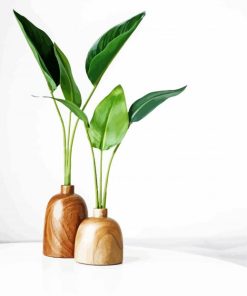 Cute Wooden Pots Minimalist Plant Diamond Painting