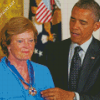 Pat Summitt With Obama Diamond Painting