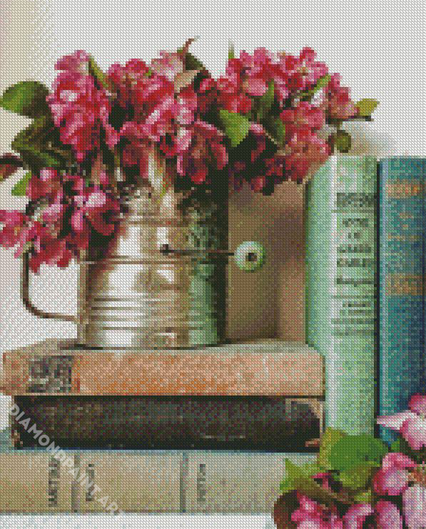 Pink Trees And Books Diamond Painting