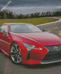 Red Lexus LC diamond painting