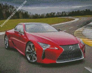 Red Lexus LC diamond painting