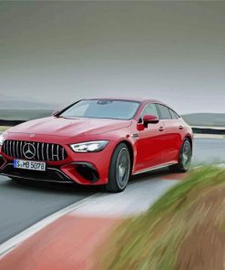 Red Mercedes Amg Gt diamond painting