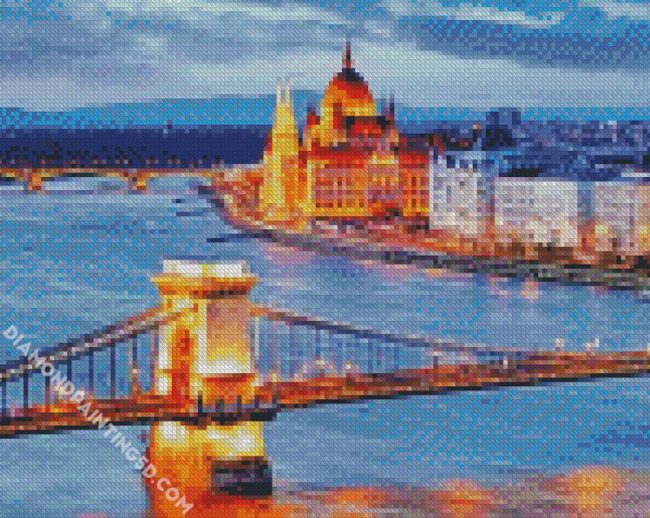Szechenyi Chain Bridge Budapest diamond painting