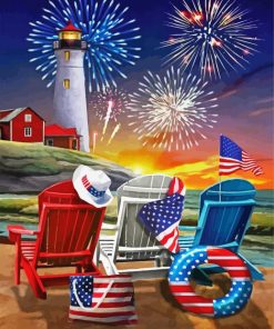 4th Of July Celebration By Sea Diamond Painting