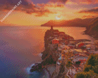 Beautiful Sunset In Vernazza Diamond Painting