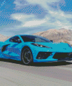 Blue Chevrolet Corvette Stingray Diamond Painting