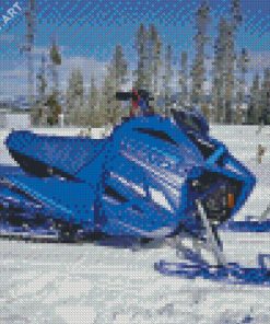 Blue Snowmobile Diamond Painting