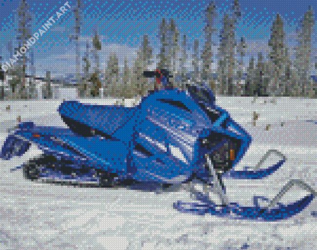 Blue Snowmobile Diamond Painting