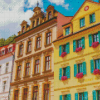 Colorful Houses In Karlovy Vary Diamond Painting