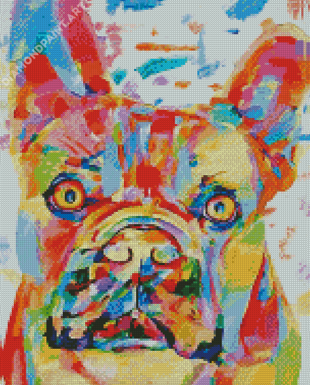Colourful Staffy Puppy Diamond Painting