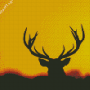 Deer Antlers Silhouette Diamond Painting