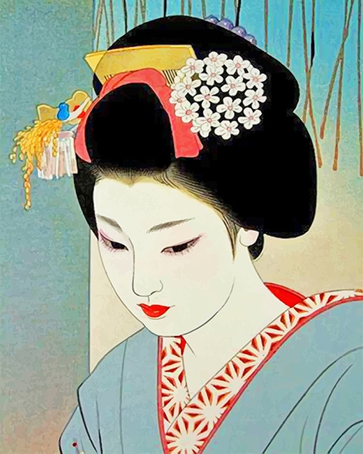 Japanese Beautiful Woman Diamond Painting