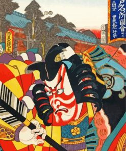 Japanese Kabuki Hut Illustration Diamond Painting