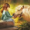 Little Girl With Horse Animal Diamond Painting