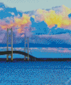 Mackinac Bridge At Sunset Diamond Painting