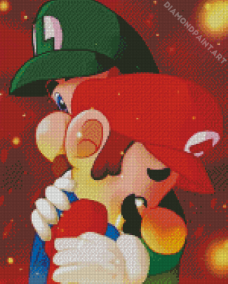 Mario And Lugi Hugging Diamond Painting