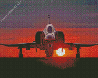McDonnell Douglas F 4 Phantom II At Sunset Diamond Painting