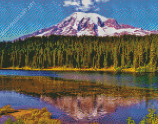 Mt Rainier Landscape Diamond Painting